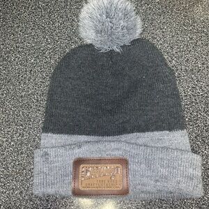 Carhartt Knit Gray Craftsmanship Beanie with Pom Cuffed Sold Out